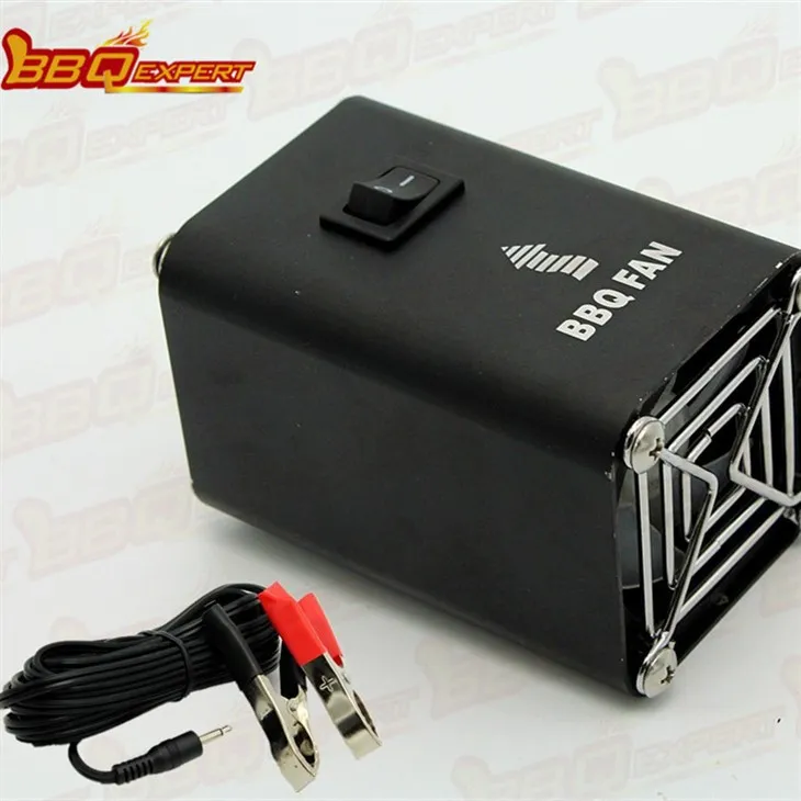 Чорний алюмінієвий електричний вогонь Стартер Повітряний гриль Повітродувка 12 В Вентилятор для барбекю з кріпленням типу "алігатор" FD315A(S)