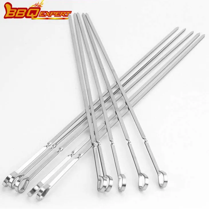 Потовщені плоскі палички для барбекю в наборі шампурів для барбекю з нержавіючої сталі